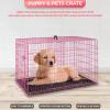 imageFDW Dog Crate Dog Kennel Cage with Double Door36 inch Folding Metal Wire Dog Cage with Removable TrayampampDivider PanelPet Crate for Medium DogsBlackPink