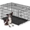 imageFDW Dog Crate Dog Kennel Cage with Double Door36 inch Folding Metal Wire Dog Cage with Removable TrayampampDivider PanelPet Crate for Medium DogsBlackBlack
