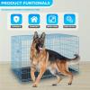 imageFDW Dog Crate Dog Kennel Cage with Double Door36 inch Folding Metal Wire Dog Cage with Removable TrayampampDivider PanelPet Crate for Medium DogsBlackBlue