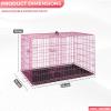 imageFDW Dog Crate Dog Kennel Cage with Double Door36 inch Folding Metal Wire Dog Cage with Removable TrayampampDivider PanelPet Crate for Medium DogsBlackPink