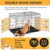 imageFDW Dog Crate Dog Kennel Cage with Double Door36 inch Folding Metal Wire Dog Cage with Removable TrayampampDivider PanelPet Crate for Medium DogsBlackBlack