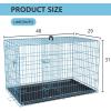 imageFDW Dog Crate Dog Kennel Cage with Double Door36 inch Folding Metal Wire Dog Cage with Removable TrayampampDivider PanelPet Crate for Medium DogsBlackBlue