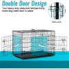 imageFDW Dog Crate Dog Kennel Cage with Double Door36 inch Folding Metal Wire Dog Cage with Removable TrayampampDivider PanelPet Crate for Medium DogsBlackBlack
