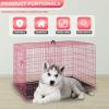 imageFDW Dog Crate Dog Kennel Cage with Double Door36 inch Folding Metal Wire Dog Cage with Removable TrayampampDivider PanelPet Crate for Medium DogsBlackPink