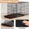 imageFDW Dog Crate Dog Kennel Cage with Double Door36 inch Folding Metal Wire Dog Cage with Removable TrayampampDivider PanelPet Crate for Medium DogsBlackBlack
