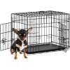 imageFDW Dog Crate Dog Kennel Cage with Double Door36 inch Folding Metal Wire Dog Cage with Removable TrayampampDivider PanelPet Crate for Medium DogsBlackBlack