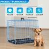 imageFDW Dog Crate Dog Kennel Cage with Double Door36 inch Folding Metal Wire Dog Cage with Removable TrayampampDivider PanelPet Crate for Medium DogsBlackBlue