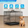 imageFDW Dog Crate Dog Kennel Cage with Double Door36 inch Folding Metal Wire Dog Cage with Removable TrayampampDivider PanelPet Crate for Medium DogsBlackBlack