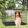 imageFDW Dog Crate Dog Kennel Cage with Double Door36 inch Folding Metal Wire Dog Cage with Removable TrayampampDivider PanelPet Crate for Medium DogsBlackDark Black
