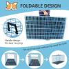 imageFDW Dog Crate Dog Kennel Cage with Double Door36 inch Folding Metal Wire Dog Cage with Removable TrayampampDivider PanelPet Crate for Medium DogsBlackBlue