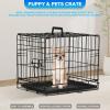 imageFDW Dog Crate Dog Kennel Cage with Double Door36 inch Folding Metal Wire Dog Cage with Removable TrayampampDivider PanelPet Crate for Medium DogsBlackBlack