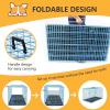 imageFDW Dog Crate Dog Kennel Cage with Double Door36 inch Folding Metal Wire Dog Cage with Removable TrayampampDivider PanelPet Crate for Medium DogsBlackBlue