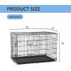 imageFDW Dog Crate Dog Kennel Cage with Double Door36 inch Folding Metal Wire Dog Cage with Removable TrayampampDivider PanelPet Crate for Medium DogsBlackBlack