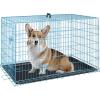 imageFDW Dog Crate Dog Kennel Cage with Double Door36 inch Folding Metal Wire Dog Cage with Removable TrayampampDivider PanelPet Crate for Medium DogsBlackBlue