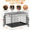 imageFDW Dog Crate Dog Kennel Cage with Double Door36 inch Folding Metal Wire Dog Cage with Removable TrayampampDivider PanelPet Crate for Medium DogsBlackBlack