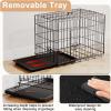 imageFDW Dog Crate Dog Kennel Cage with Double Door36 inch Folding Metal Wire Dog Cage with Removable TrayampampDivider PanelPet Crate for Medium DogsBlackBlack