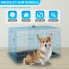 imageFDW Dog Crate Dog Kennel Cage with Double Door36 inch Folding Metal Wire Dog Cage with Removable TrayampampDivider PanelPet Crate for Medium DogsBlackBlue