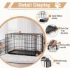imageFDW Dog Crate Dog Kennel Cage with Double Door36 inch Folding Metal Wire Dog Cage with Removable TrayampampDivider PanelPet Crate for Medium DogsBlackBlack