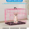 imageFDW Dog Crate Dog Kennel Cage with Double Door36 inch Folding Metal Wire Dog Cage with Removable TrayampampDivider PanelPet Crate for Medium DogsBlackPink