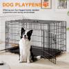 imageFDW Dog Crate Dog Kennel Cage with Double Door36 inch Folding Metal Wire Dog Cage with Removable TrayampampDivider PanelPet Crate for Medium DogsBlackBlack