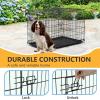 imageFDW Dog Crate Dog Kennel Cage with Double Door36 inch Folding Metal Wire Dog Cage with Removable TrayampampDivider PanelPet Crate for Medium DogsBlackBlack