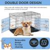 imageFDW Dog Crate Dog Kennel Cage with Double Door36 inch Folding Metal Wire Dog Cage with Removable TrayampampDivider PanelPet Crate for Medium DogsBlackBlack