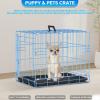 imageFDW Dog Crate Dog Kennel Cage with Double Door36 inch Folding Metal Wire Dog Cage with Removable TrayampampDivider PanelPet Crate for Medium DogsBlackBlue
