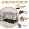 imageFDW Dog Crate Dog Kennel Cage with Double Door36 inch Folding Metal Wire Dog Cage with Removable TrayampampDivider PanelPet Crate for Medium DogsBlackBlack