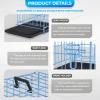 imageFDW Dog Crate Dog Kennel Cage with Double Door36 inch Folding Metal Wire Dog Cage with Removable TrayampampDivider PanelPet Crate for Medium DogsBlackBlue