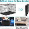 imageFDW Dog Crate Dog Kennel Cage with Double Door36 inch Folding Metal Wire Dog Cage with Removable TrayampampDivider PanelPet Crate for Medium DogsBlackBlack