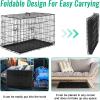 imageFDW Dog Crate Dog Kennel Cage with Double Door36 inch Folding Metal Wire Dog Cage with Removable TrayampampDivider PanelPet Crate for Medium DogsBlackBlack