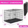 imageFDW Dog Crate Dog Kennel Cage with Double Door36 inch Folding Metal Wire Dog Cage with Removable TrayampampDivider PanelPet Crate for Medium DogsBlackBlack