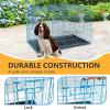 imageFDW Dog Crate Dog Kennel Cage with Double Door36 inch Folding Metal Wire Dog Cage with Removable TrayampampDivider PanelPet Crate for Medium DogsBlackBlue