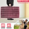 imageFDW Dog Crate Dog Kennel Cage with Double Door36 inch Folding Metal Wire Dog Cage with Removable TrayampampDivider PanelPet Crate for Medium DogsBlackPink