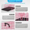 imageFDW Dog Crate Dog Kennel Cage with Double Door36 inch Folding Metal Wire Dog Cage with Removable TrayampampDivider PanelPet Crate for Medium DogsBlackPink