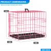 imageFDW Dog Crate Dog Kennel Cage with Double Door36 inch Folding Metal Wire Dog Cage with Removable TrayampampDivider PanelPet Crate for Medium DogsBlackPink
