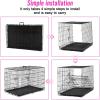 imageFDW Dog Crate Dog Kennel Cage with Double Door36 inch Folding Metal Wire Dog Cage with Removable TrayampampDivider PanelPet Crate for Medium DogsBlackBlack