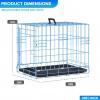 imageFDW Dog Crate Dog Kennel Cage with Double Door36 inch Folding Metal Wire Dog Cage with Removable TrayampampDivider PanelPet Crate for Medium DogsBlackBlue