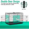 imageFDW Dog Crate Dog Kennel Cage with Double Door36 inch Folding Metal Wire Dog Cage with Removable TrayampampDivider PanelPet Crate for Medium DogsBlackBlack