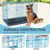 imageFDW Dog Crate Dog Kennel Cage with Double Door36 inch Folding Metal Wire Dog Cage with Removable TrayampampDivider PanelPet Crate for Medium DogsBlackBlue