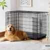 imageFDW Dog Crate Dog Kennel Cage with Double Door36 inch Folding Metal Wire Dog Cage with Removable TrayampampDivider PanelPet Crate for Medium DogsBlackBlack