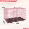 imageFDW Dog Crate Dog Kennel Cage with Double Door36 inch Folding Metal Wire Dog Cage with Removable TrayampampDivider PanelPet Crate for Medium DogsBlackPink