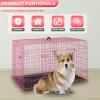 imageFDW Dog Crate Dog Kennel Cage with Double Door36 inch Folding Metal Wire Dog Cage with Removable TrayampampDivider PanelPet Crate for Medium DogsBlackPink