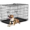 imageFDW Dog Crate Dog Kennel Cage with Double Door36 inch Folding Metal Wire Dog Cage with Removable TrayampampDivider PanelPet Crate for Medium DogsBlackBlack
