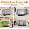 imageFDW Dog Crate Dog Kennel Cage with Double Door36 inch Folding Metal Wire Dog Cage with Removable TrayampampDivider PanelPet Crate for Medium DogsBlackBlack