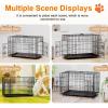 imageFDW Dog Crate Dog Kennel Cage with Double Door36 inch Folding Metal Wire Dog Cage with Removable TrayampampDivider PanelPet Crate for Medium DogsBlackBlack
