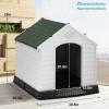 imageFDW Dog House Indoor Outdoor Durable Ventilate Waterproof Pet Plastic Dog House for Small Medium Large Dogs Insulated Puppy Shelter Kennel Crate with Air Vents and Elevated FloorGreen