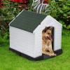 imageFDW Dog House Indoor Outdoor Durable Ventilate Waterproof Pet Plastic Dog House for Small Medium Large Dogs Insulated Puppy Shelter Kennel Crate with Air Vents and Elevated FloorGreen