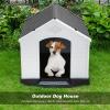 imageFDW Dog House Indoor Outdoor Durable Ventilate Waterproof Pet Plastic Dog House for Small Medium Large Dogs Insulated Puppy Shelter Kennel Crate with Air Vents and Elevated FloorGrey