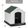 imageFDW Dog House Indoor Outdoor Durable Ventilate Waterproof Pet Plastic Dog House for Small Medium Large Dogs Insulated Puppy Shelter Kennel Crate with Air Vents and Elevated FloorGreen